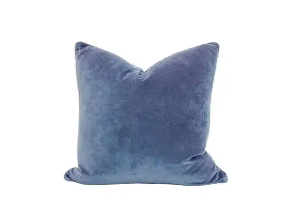 Featured image for “Ceylon Velvet Cushion Fjord Blue”