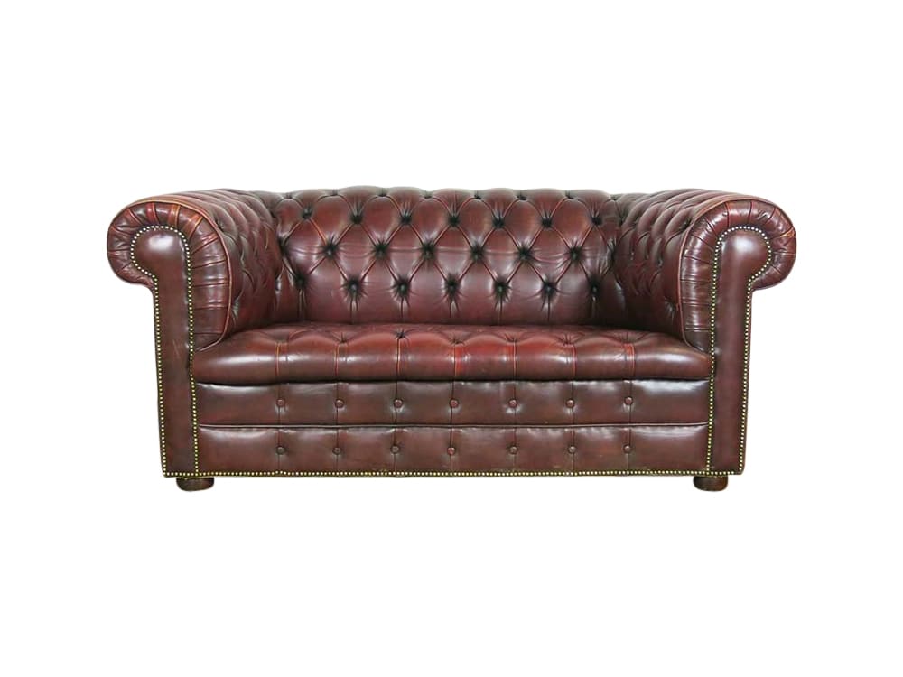 Vintage Leather Oxblood Sofa for Hire Scotland
