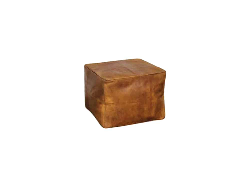 Vintage Leather Floor Poufs for Hire Scotland