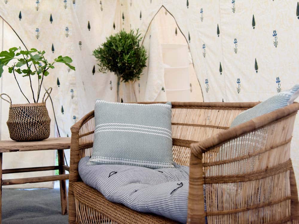 Rustic Cane Sofa for Hire Devon, South West