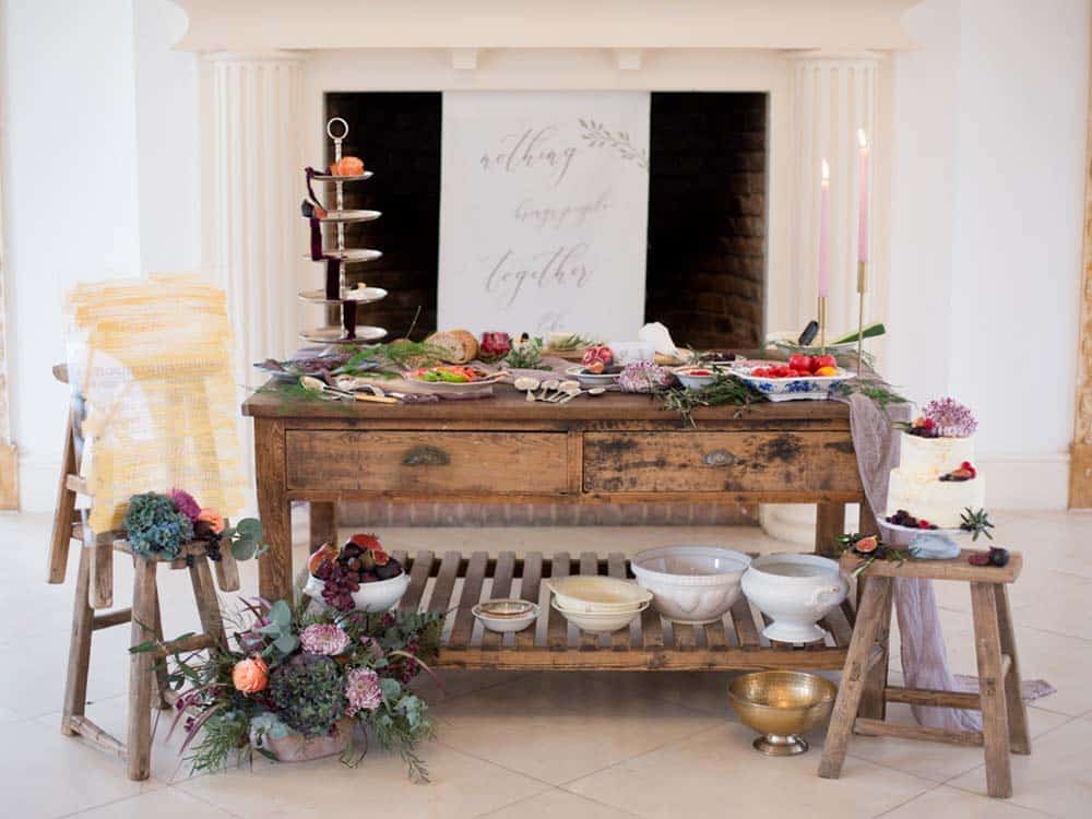 Distressed Solid Wood Table for Hire