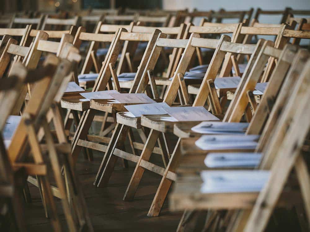 Rustic Wooden Folding Chair Hire Edinburgh