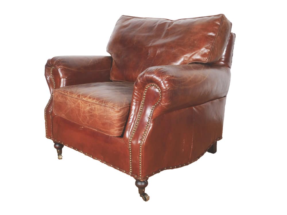 Brown Leather Armchair for Hire
