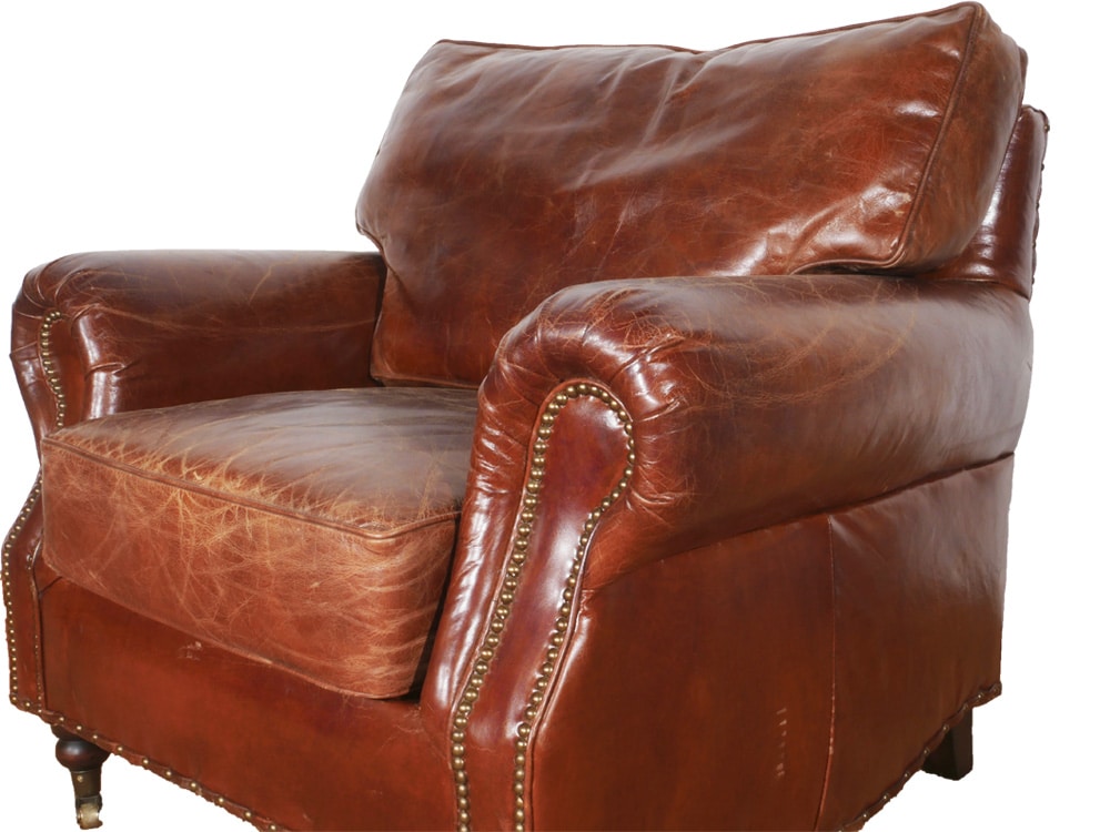 Brown Leather Armchair for Hire