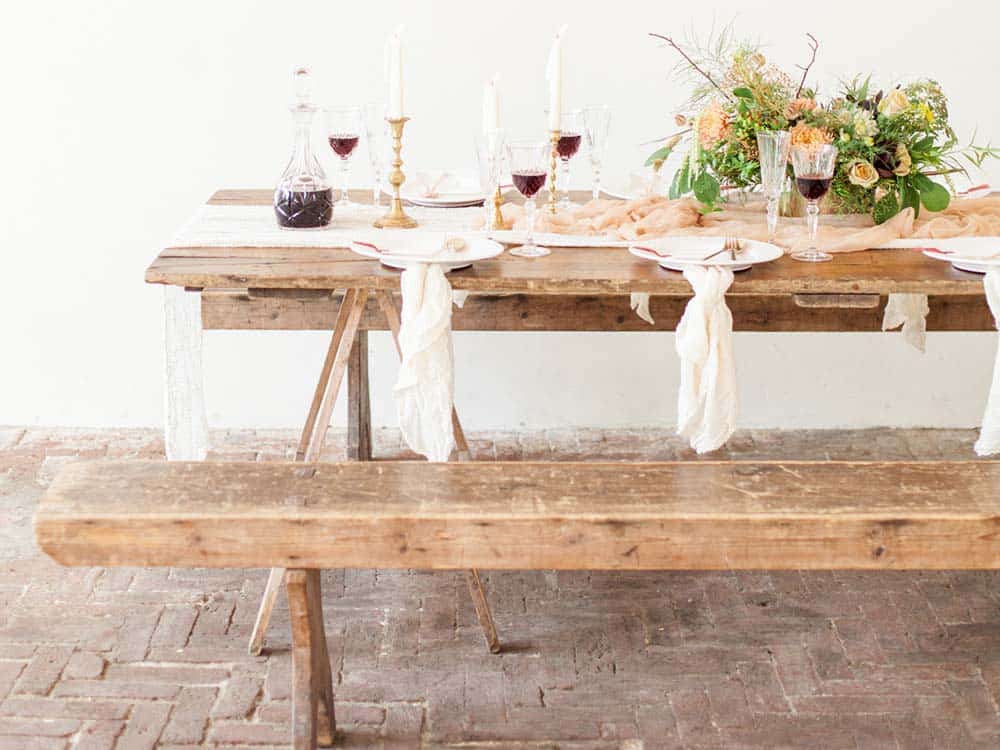Vintage Wooden Trestle Table Hire