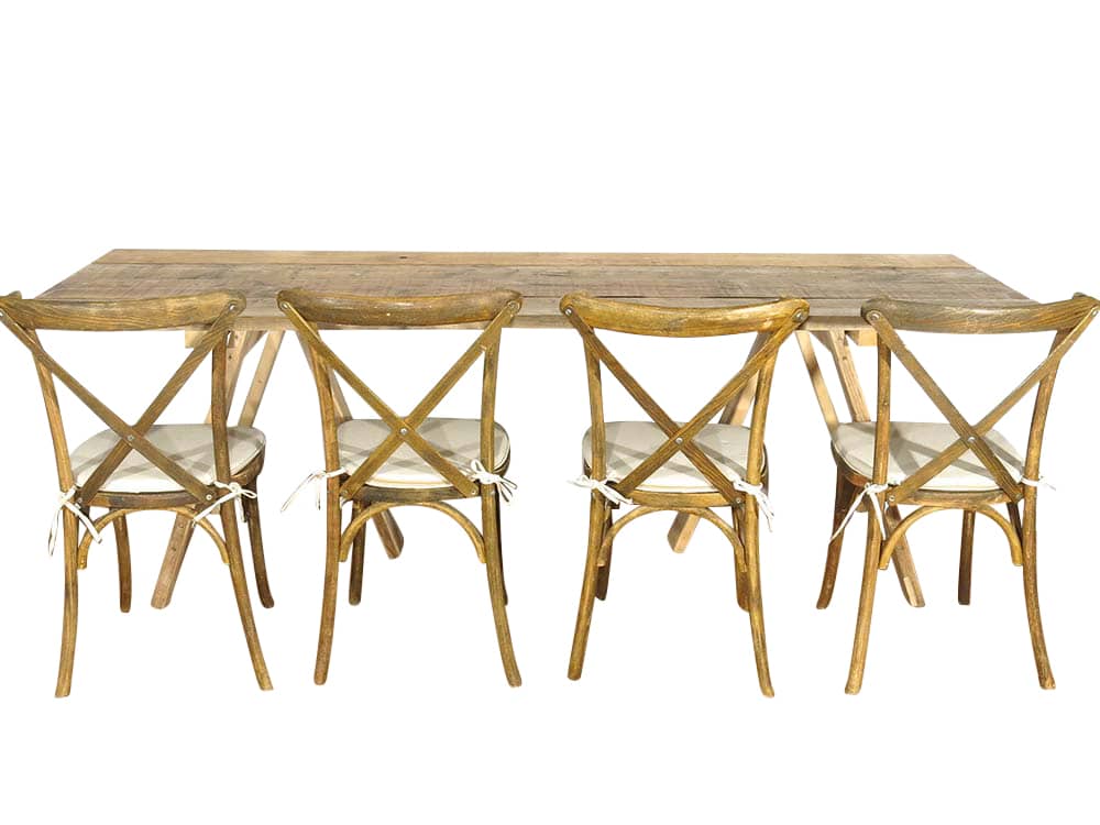 Rustic Wooden Trestle Table Hire Devon, South West