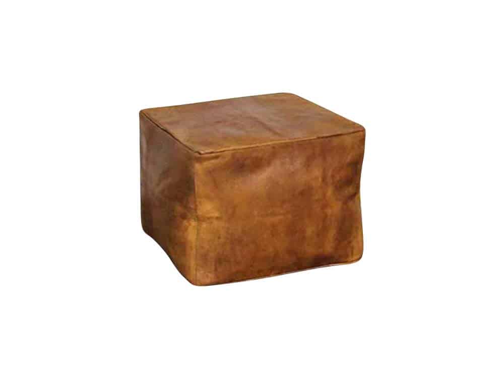 Vintage Leather Floor Poufs for Hire Scotland