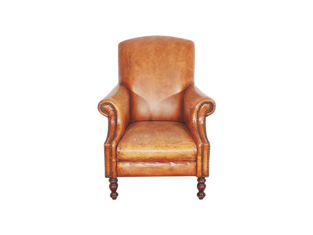 Distressed Leather Arm Chair Hire, Cheltenham
