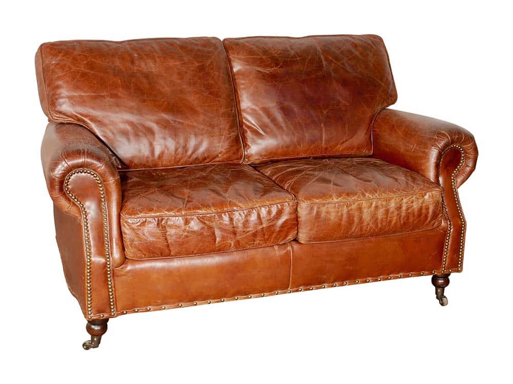 Vintage Brown Leather Sofa Hire London, South East