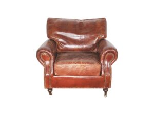 Brown Leather Armchair for Hire