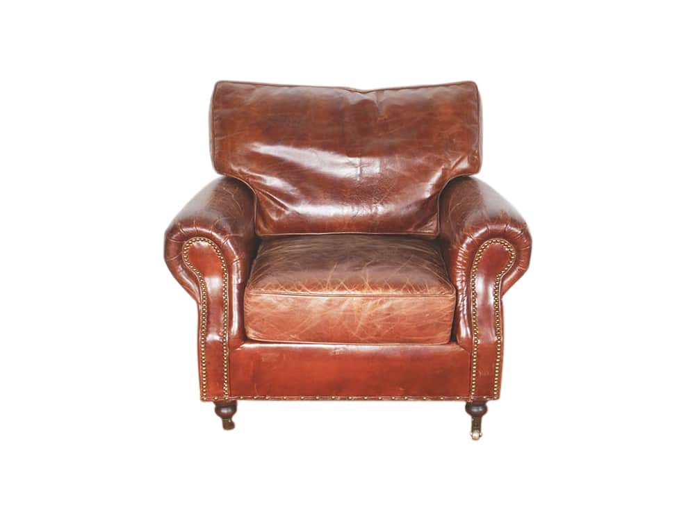Brown Leather Armchair for Hire