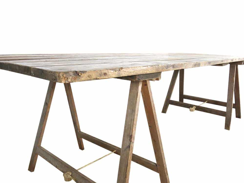 Vintage Wooden Trestle Table Hire