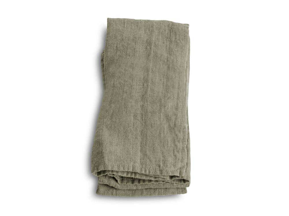 Pure Linen Napkin For Hire. Avocado Green
