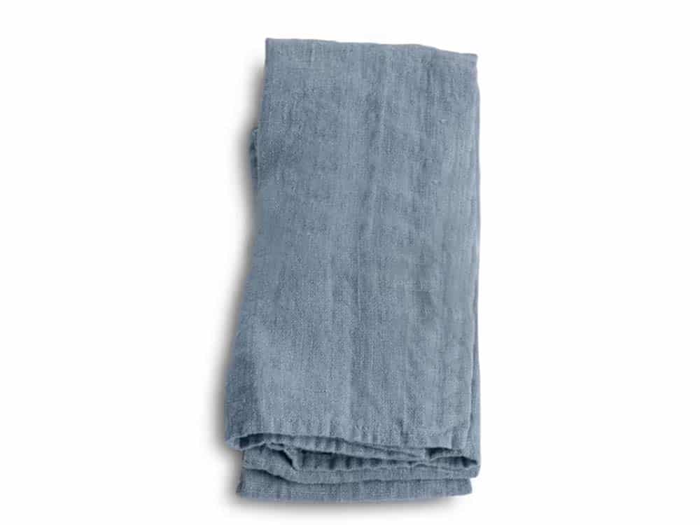 Pure Linen Napkin For Hire. Dusty Blue
