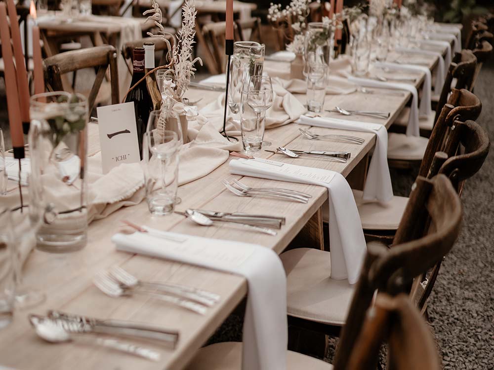 Whitewashed Rustic Trestle Tables for Hire