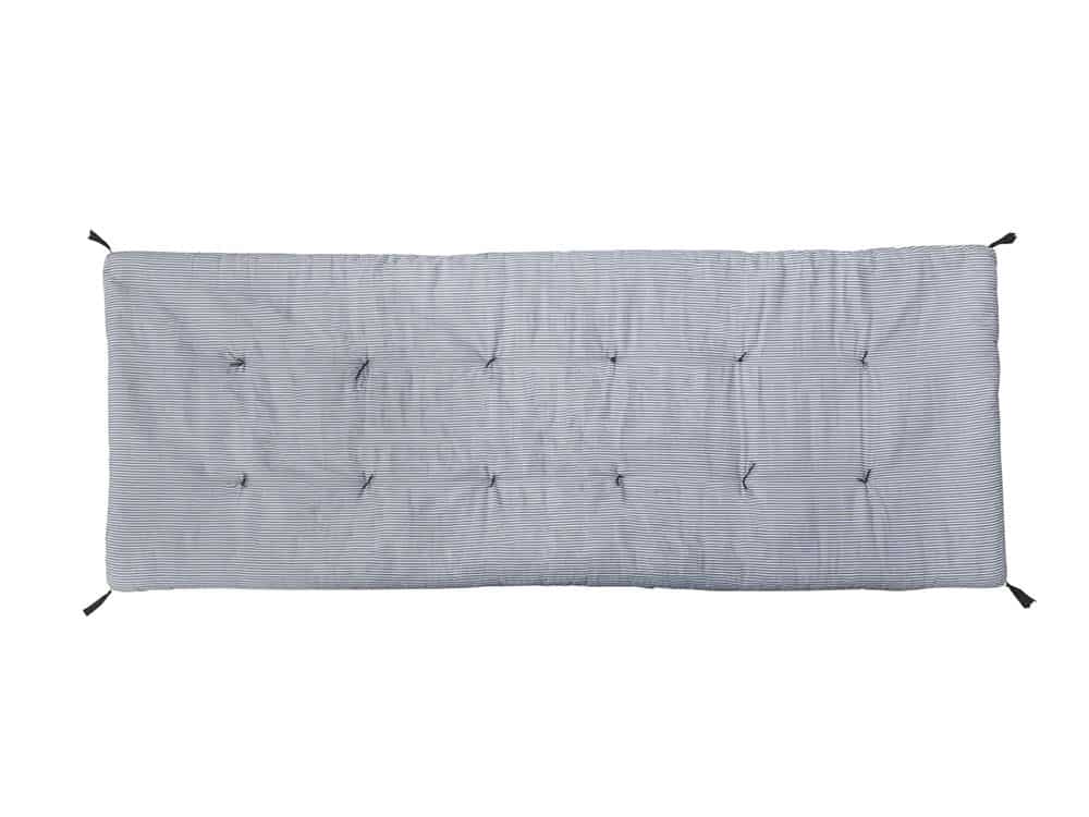 Long blue and navy stripe cushion for Hire