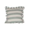Juliet Green Stripe Cushion 1 a Linen Cushions for Hire