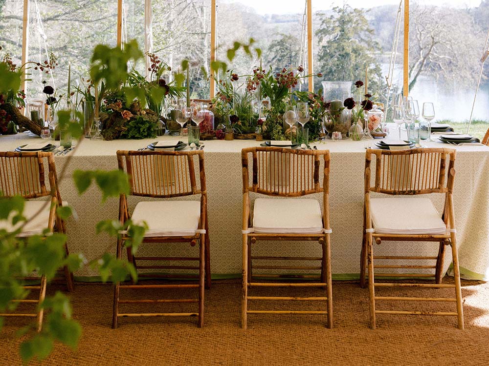 Bamboo Folding Chair Hire for Weddings Devon, Somerset, South West