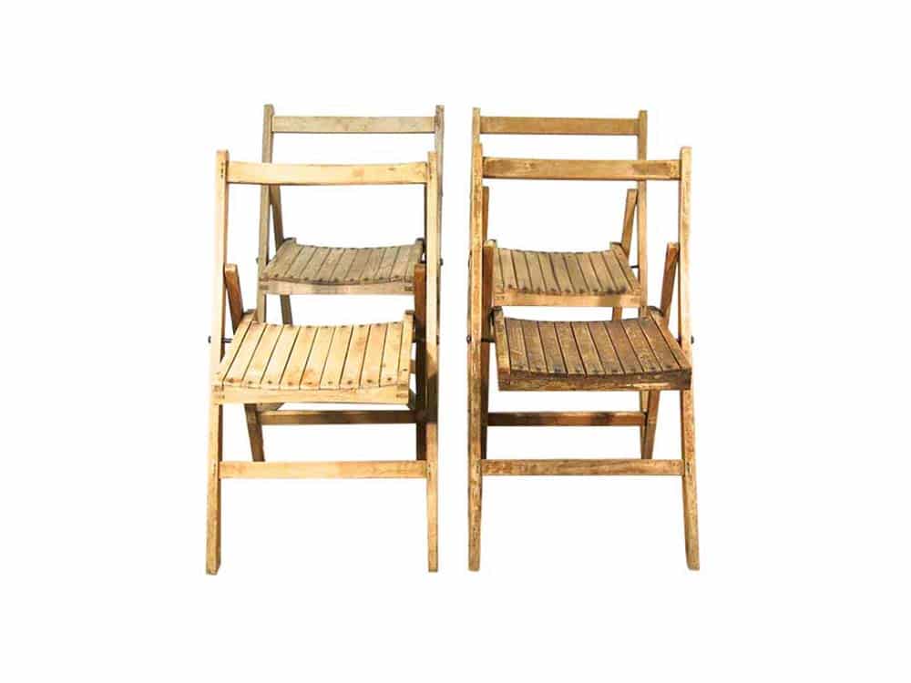 Rustic Wooden Folding Chair Hire Glasgow Scotland