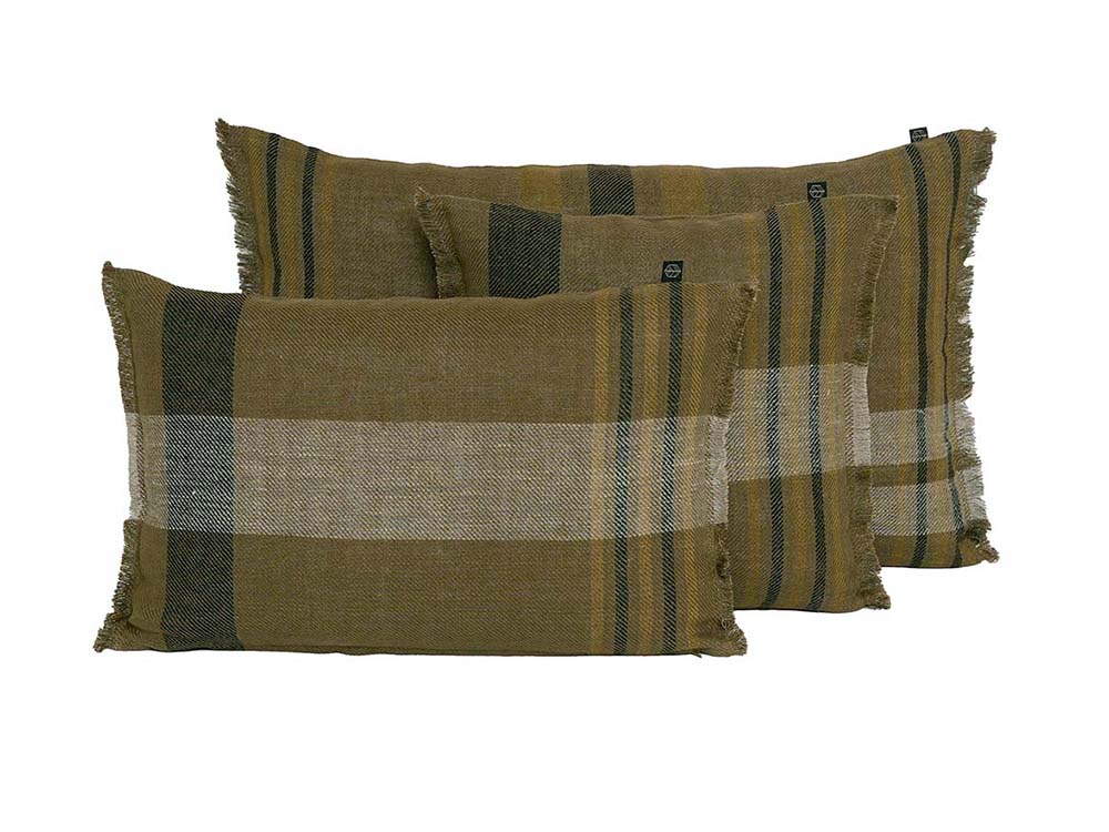 Washed Linen Plaid Cushions for Hire