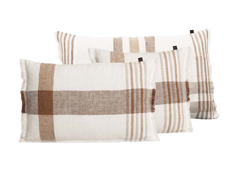 Washed Linen Plaid Cushions for Hire