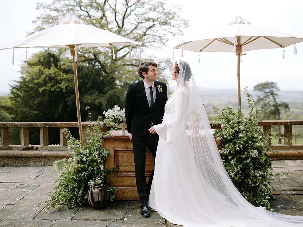 White Linen Parasol for Hire