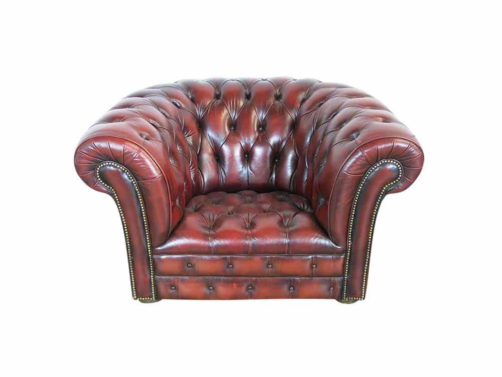 Vintage Leather Oxblood Armchair for Hire Scotland