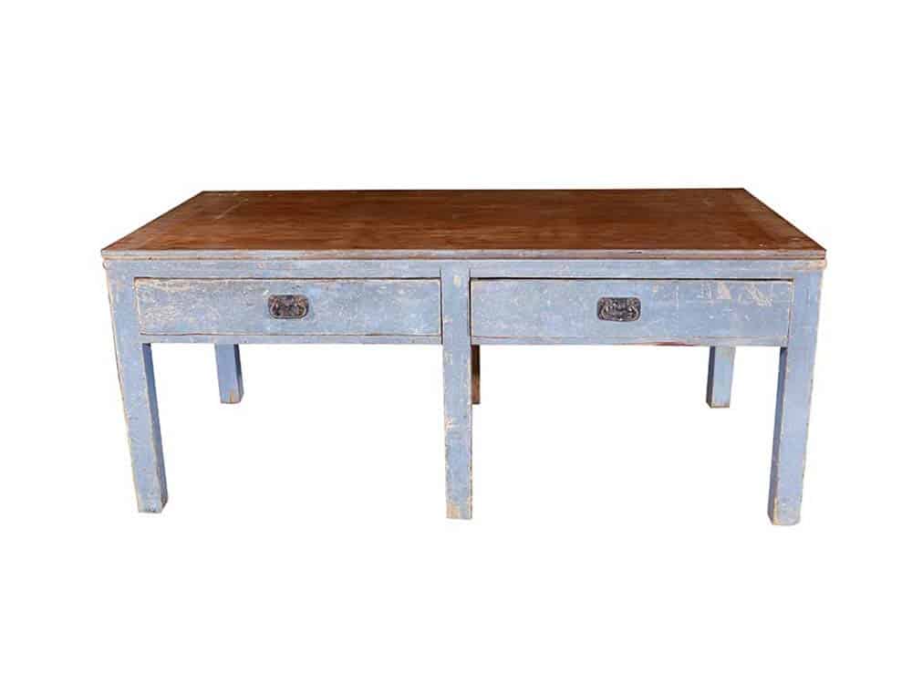 Vintage Distressed Blue Table for Hire