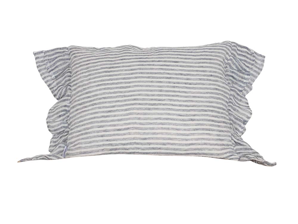 Navy & White Stripe Linen Cushions for Hire
