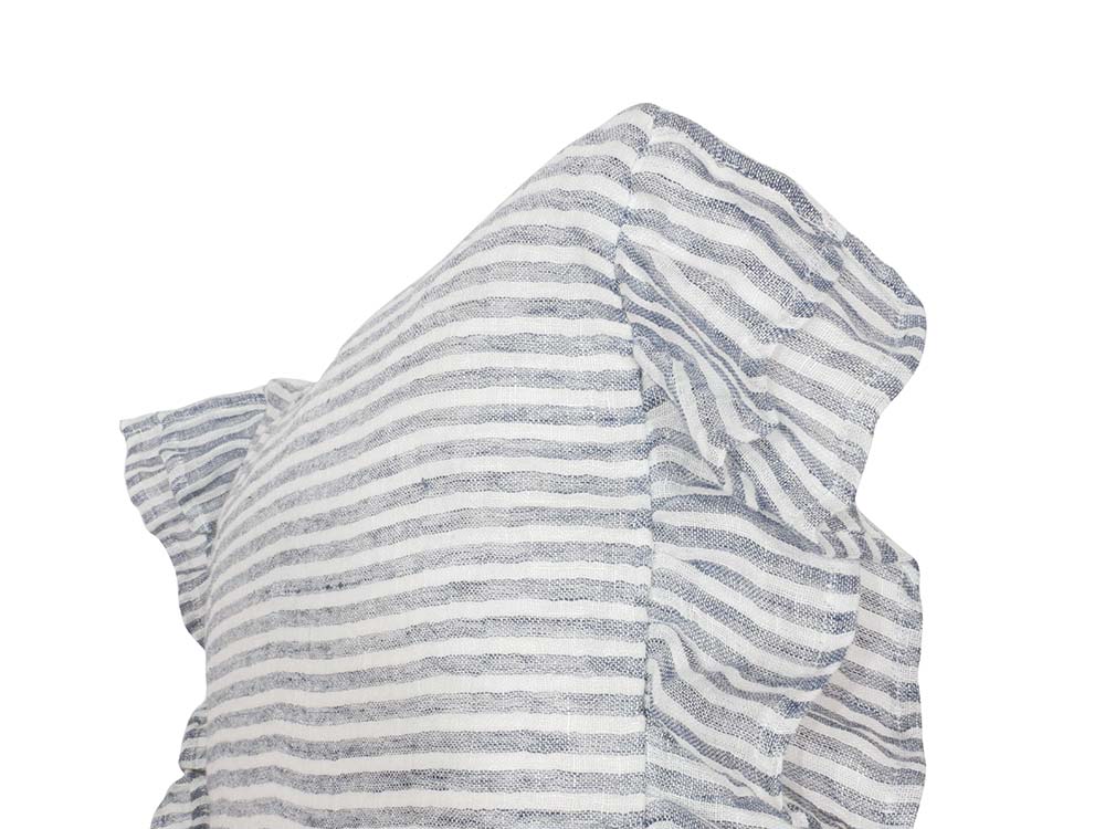 Navy & White Stripe Linen Cushions for Hire