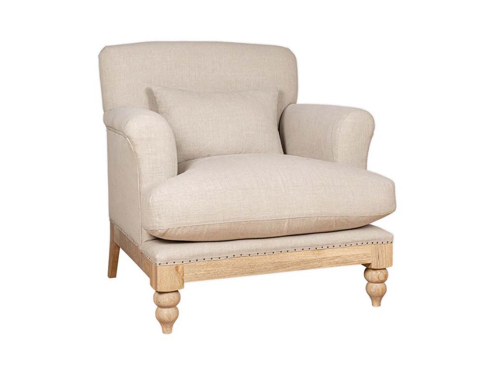 Linen Upholstered Armchair for Hire