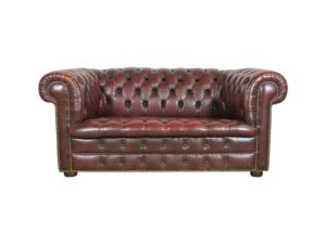 Vintage Leather Oxblood Sofa for Hire Scotland