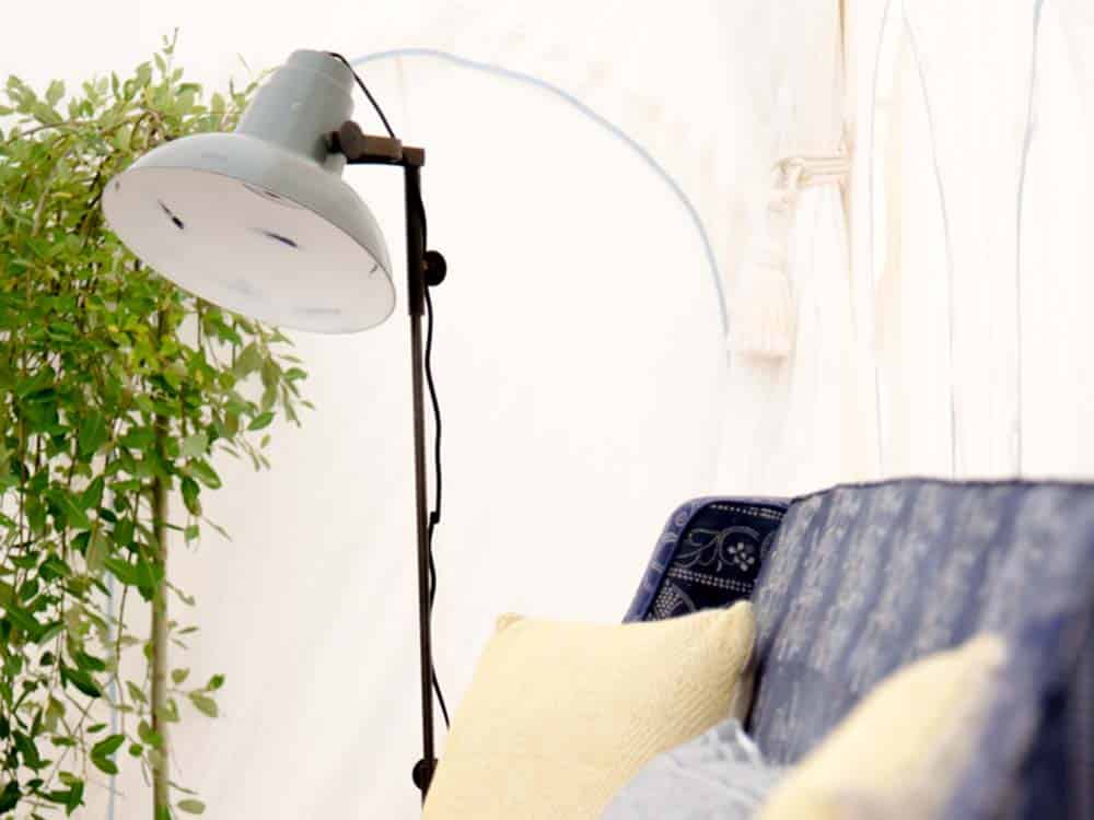 Distressed metal floor lamp for Hire