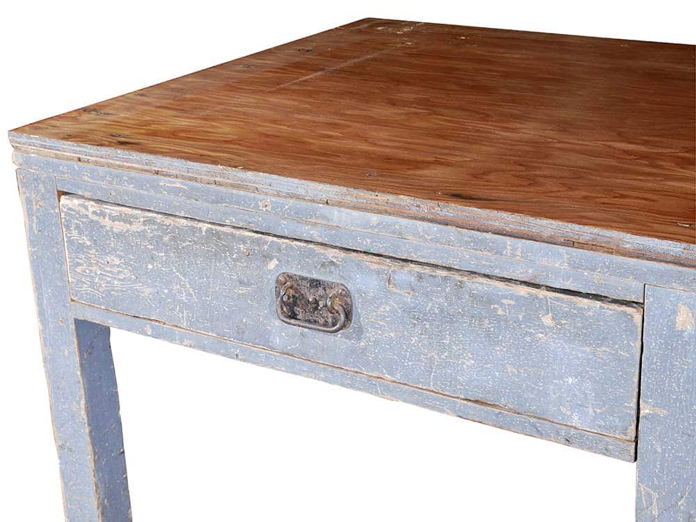 Vintage Distressed Blue Table for Hire London