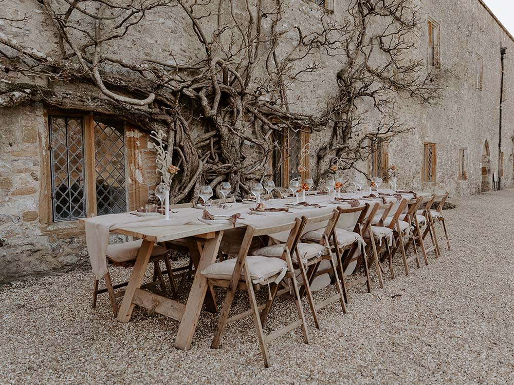 Whitewashed Trestle Tables for Hire Devon, South West