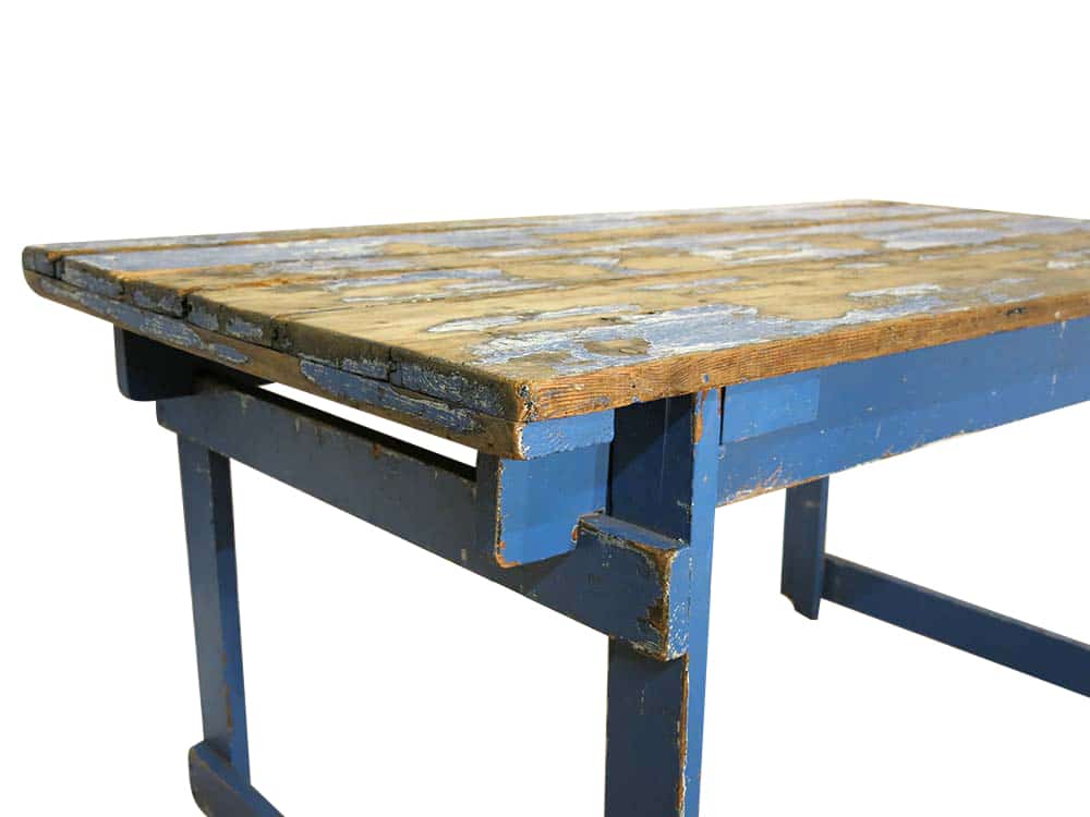 Vintage Distressed Blue Table for Hire