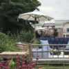 White Linen Parasol for Hire White Linen Parasol for Hire