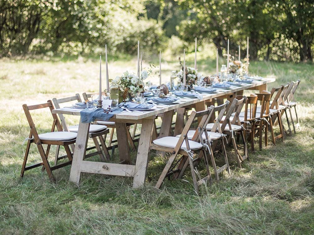 Whitewashed Trestle Tables for Hire Devon, South West
