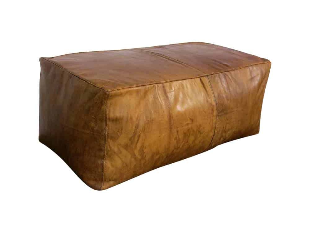 Vintage Leather Floor Poufs for Hire Scotland