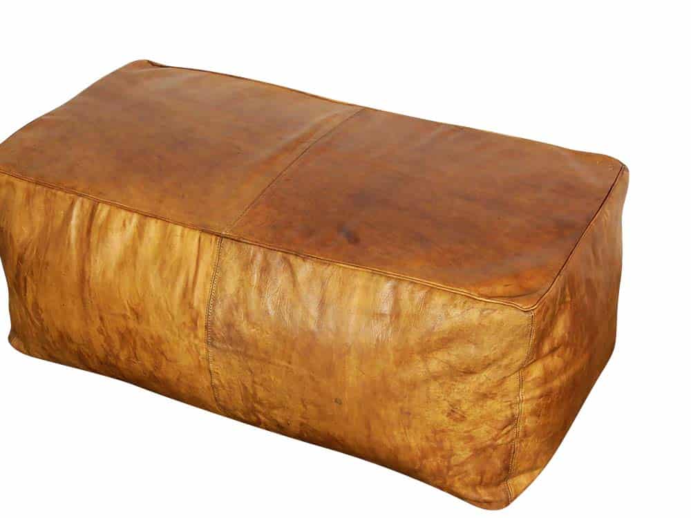 Vintage Leather Floor Poufs for Hire Scotland