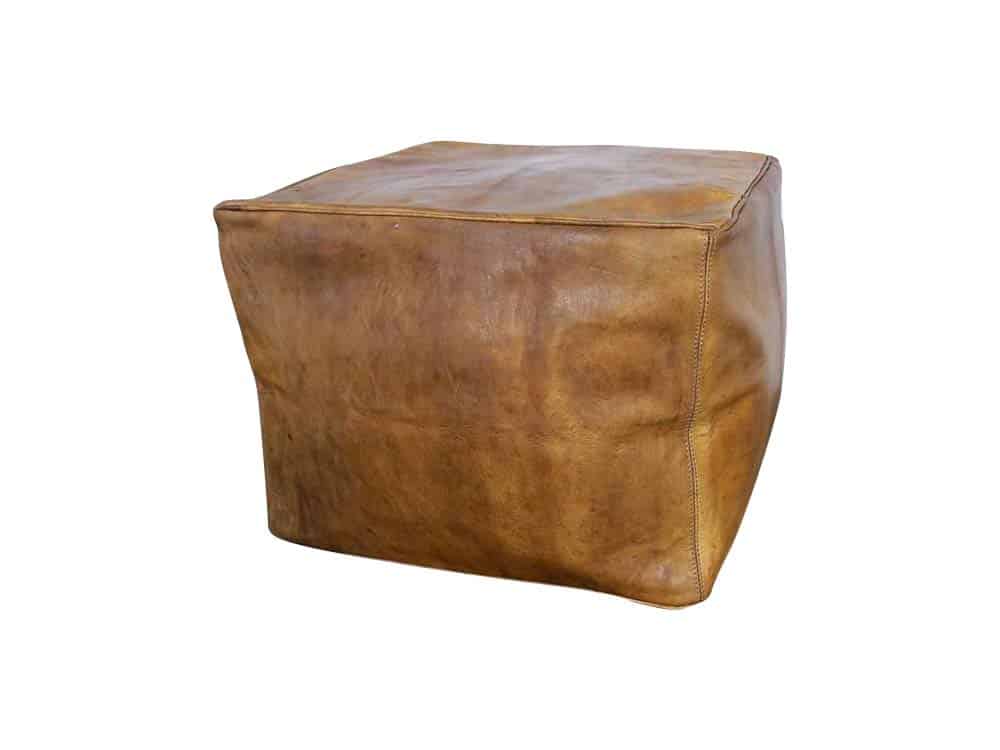 Vintage Leather Floor Poufs for Hire Scotland