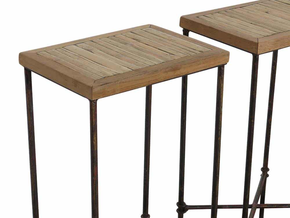 Distressed Metal Legged Stool for Hire