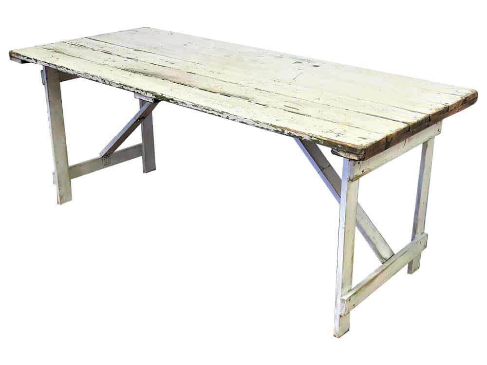 Worn White Table for Hire Scotland