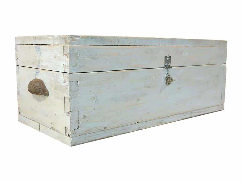 Blue Wooden Vintage Box for Hire