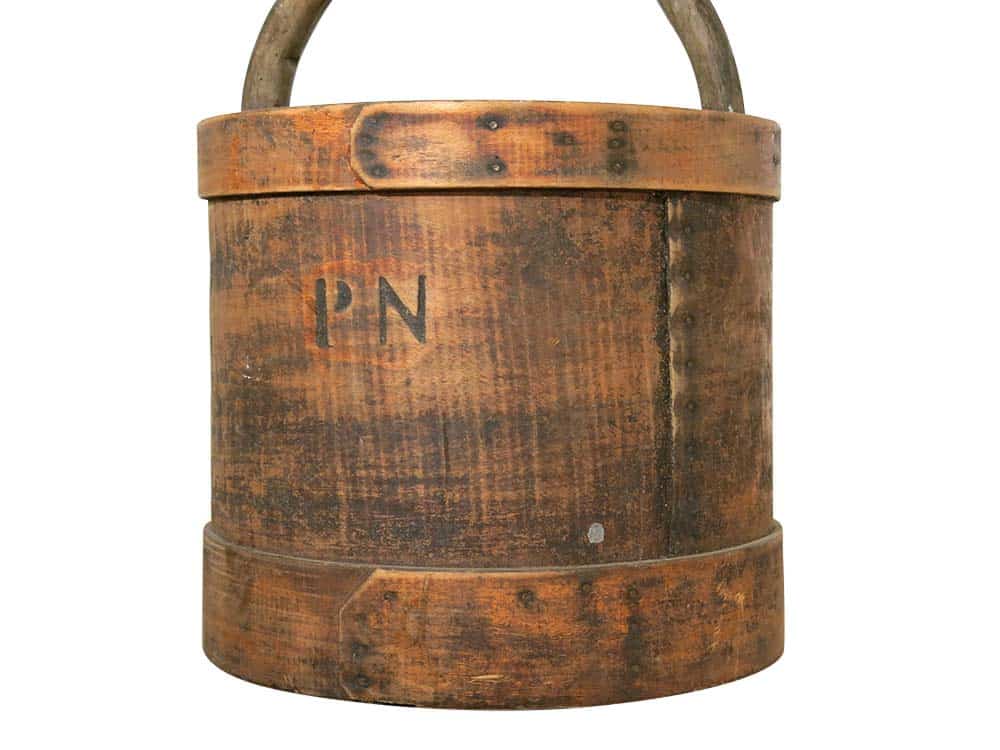 Vintage French Wooden Bucket for Hire
