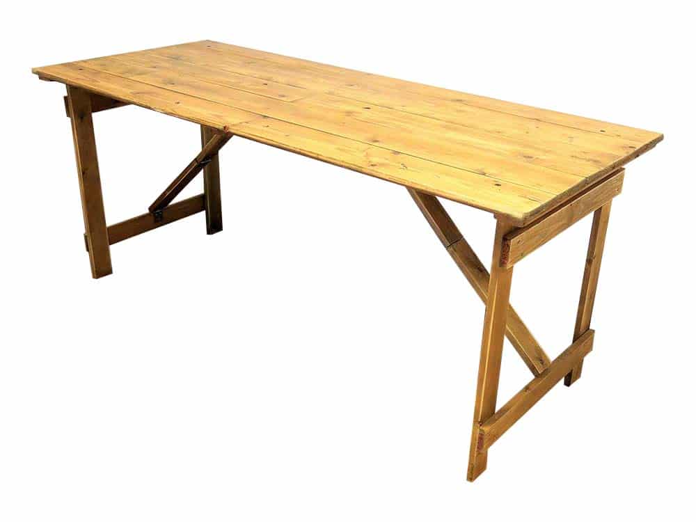 Wooden Trestle Table for Hire Scotland