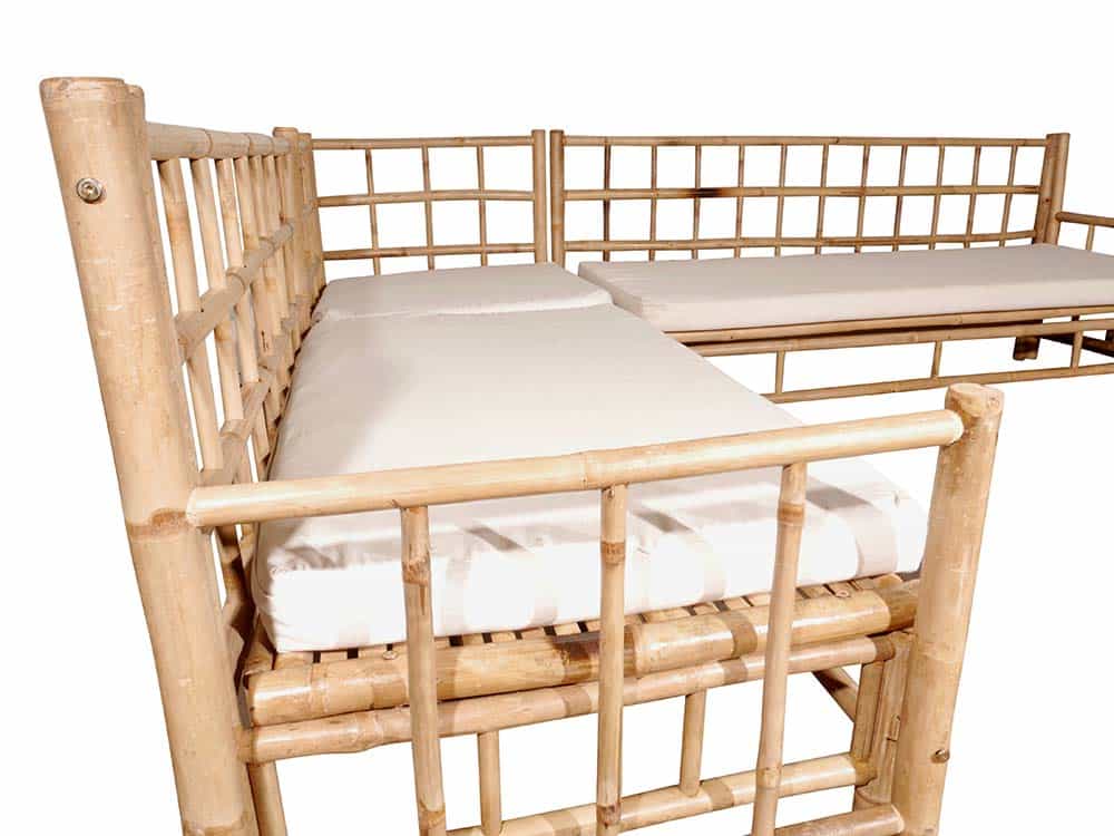 L-shaped bamboo sofa sofa for Hire