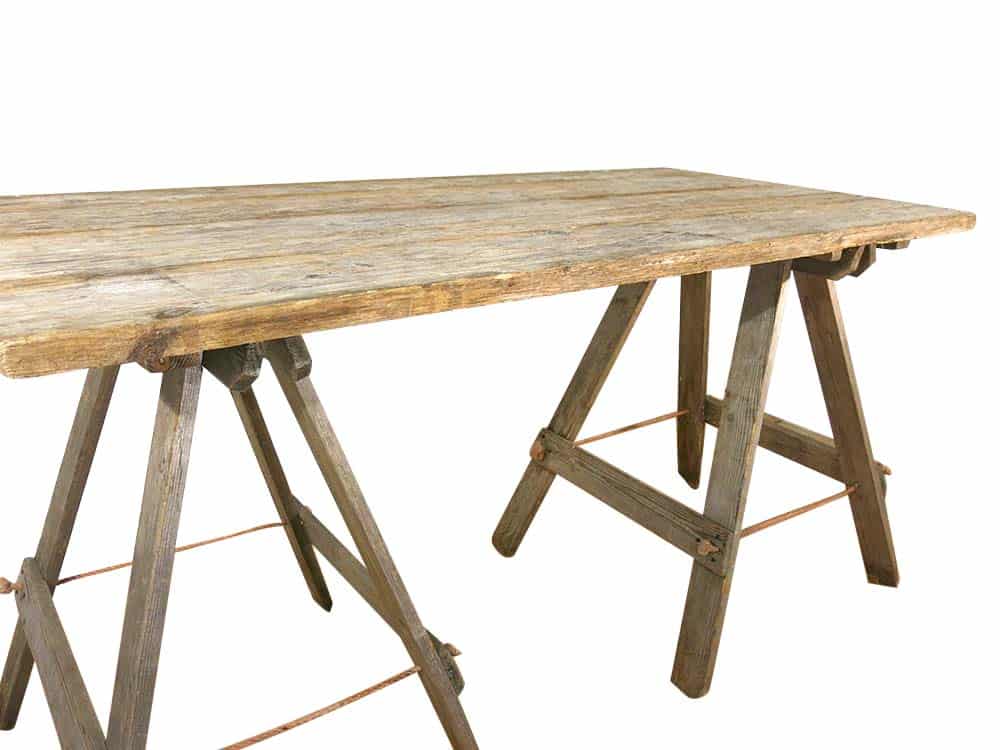 Vintage Wooden Trestle Table for Hire