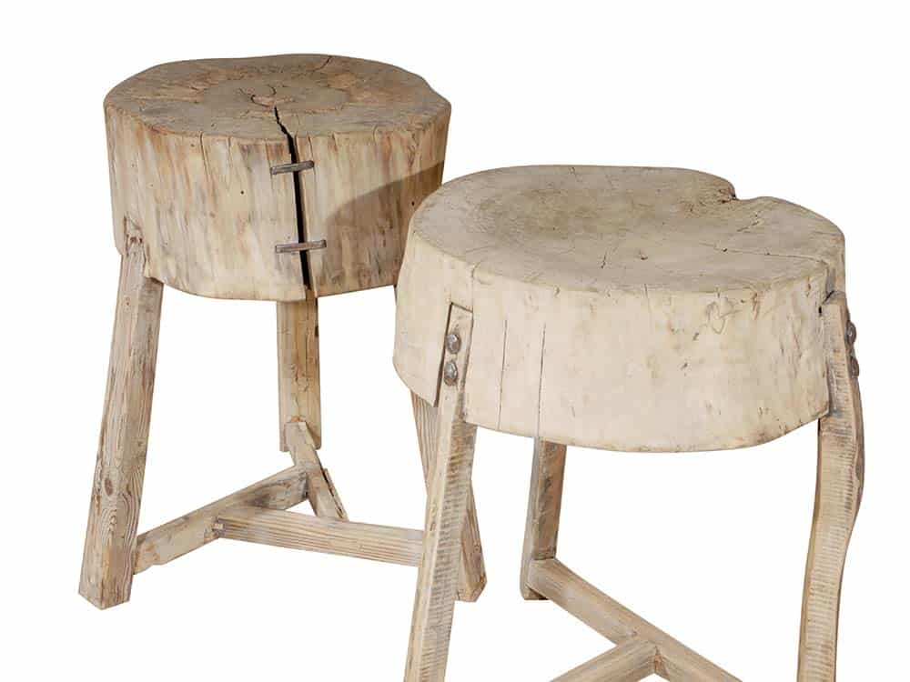 Rustic Chopping Block Tables for Hire