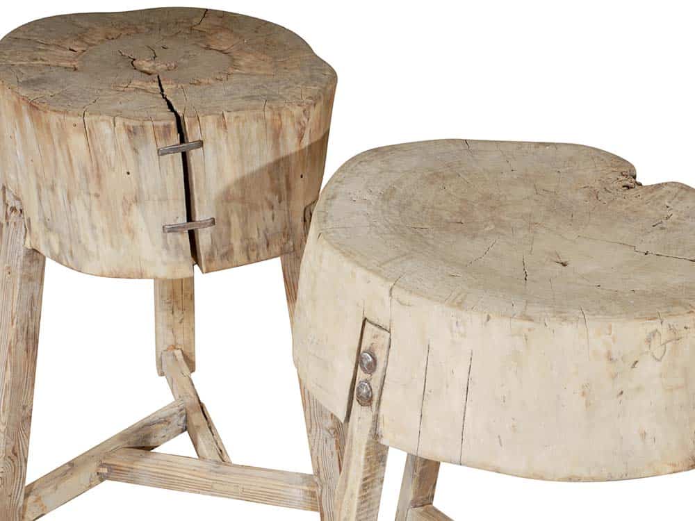 Rustic Chopping Block Tables for Hire